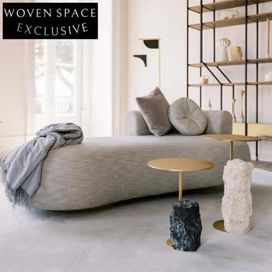 Cozy Nordic Sherpa Fleece Curved Sectional Sofa – Luxurious Living Room Comfort