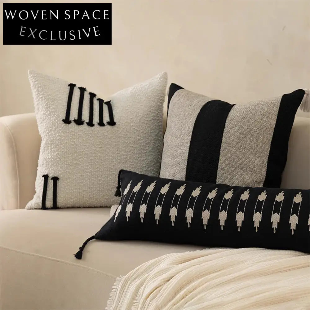 Cozy Nordic Style Cotton Linen Decorative Throw Pillow for Home Sofa Decor