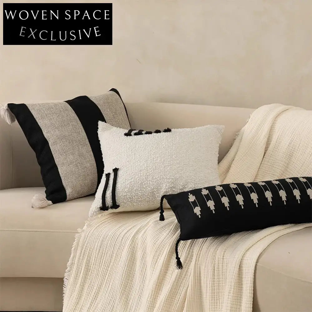 Cozy Nordic Style Cotton Linen Decorative Throw Pillow for Home Sofa Decor