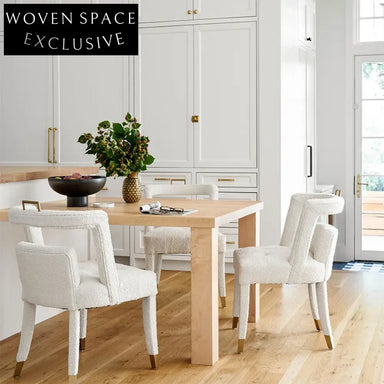 Cozy Nordic Teddy Fabric Lamb Wool High Back Accent Dining Chair