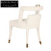 Cozy Nordic Teddy Fabric Lamb Wool High Back Accent Dining Chair
