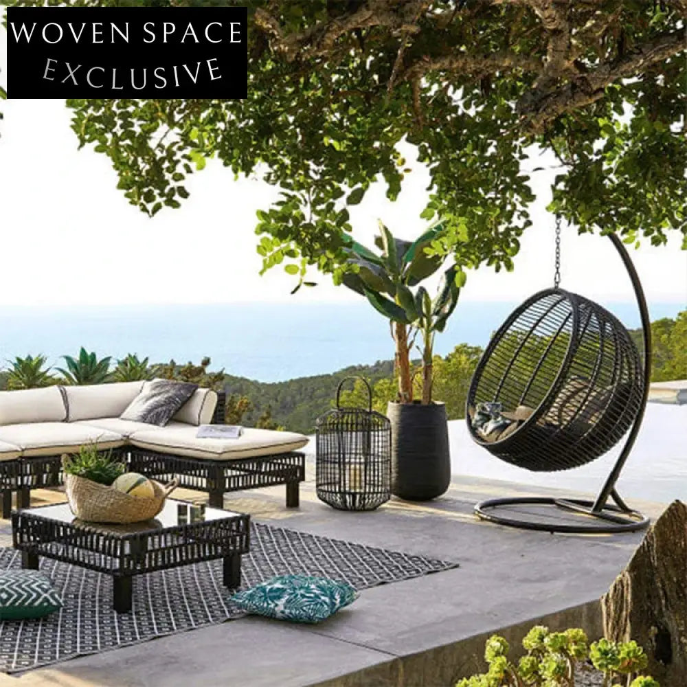 Cozy Outdoor Rattan Egg Swing Chair with Stand for Patio Seating