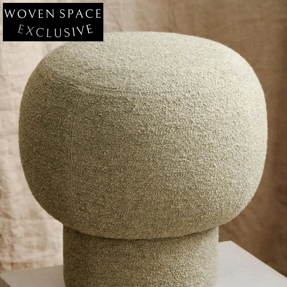 Cozy Teddy Fabric Mushroom Ottoman Round Stool Modern Living Room Footrest