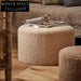 Cozy Teddy Fabric Upholstered Round Ottoman Stool for Modern Living Spaces