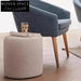 Cozy Teddy Fabric Upholstered Round Ottoman Stool for Modern Living Spaces