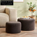 Cozy Teddy Fabric Upholstered Round Ottoman Stool for Modern Living Spaces
