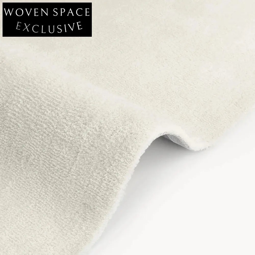 Cream Milk Silk Area Rug - Soft Woven Traditional Living Room Carpet