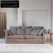 Cream Style Light Luxury Solid Wood Feather Linen Upholstery Corner Sofa