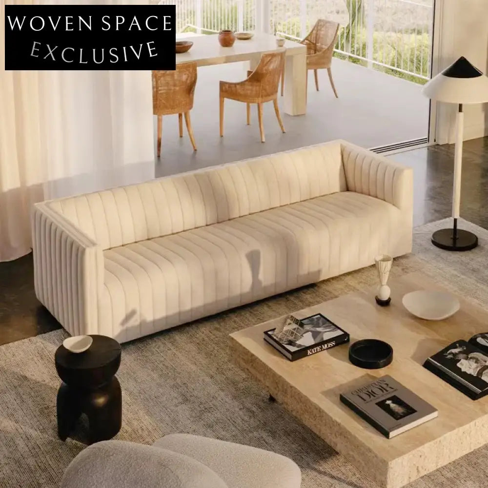 Cream Style Modular Recliner Sofa Set with Solid Wood Frame