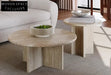 Tostone French Retro Cream Natural Travertine Coffee Table for Modern Living Rooms