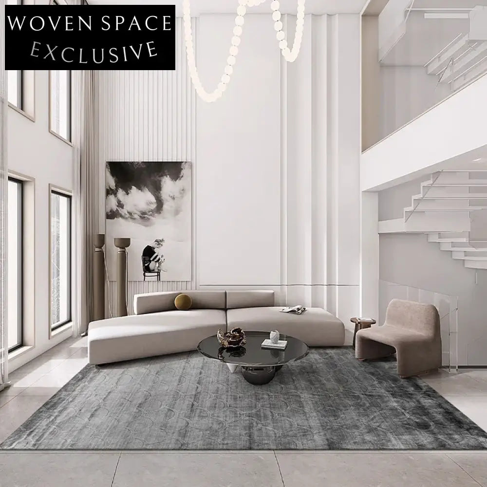 Cream Wabi-Sabi Style Modern Minimalist Living Room Area Rug