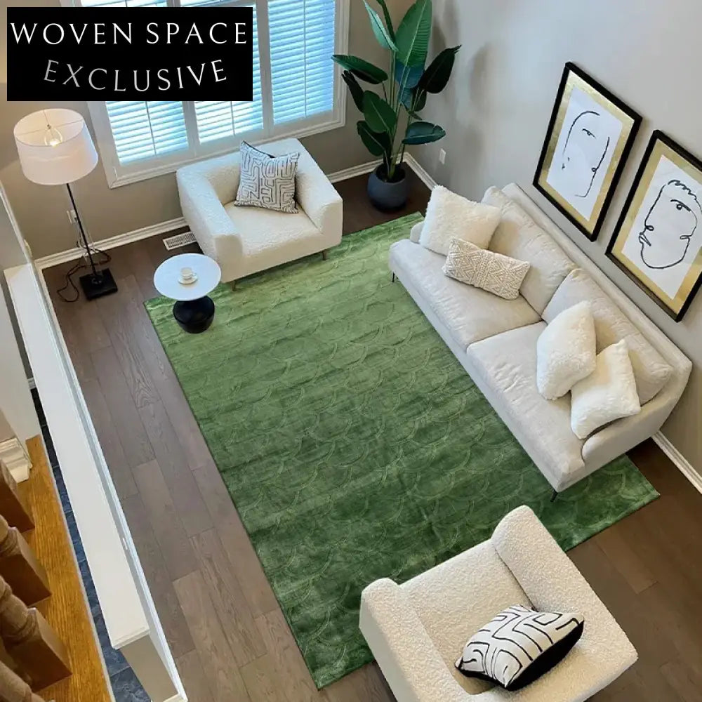 Cream Wabi-Sabi Style Modern Minimalist Living Room Area Rug