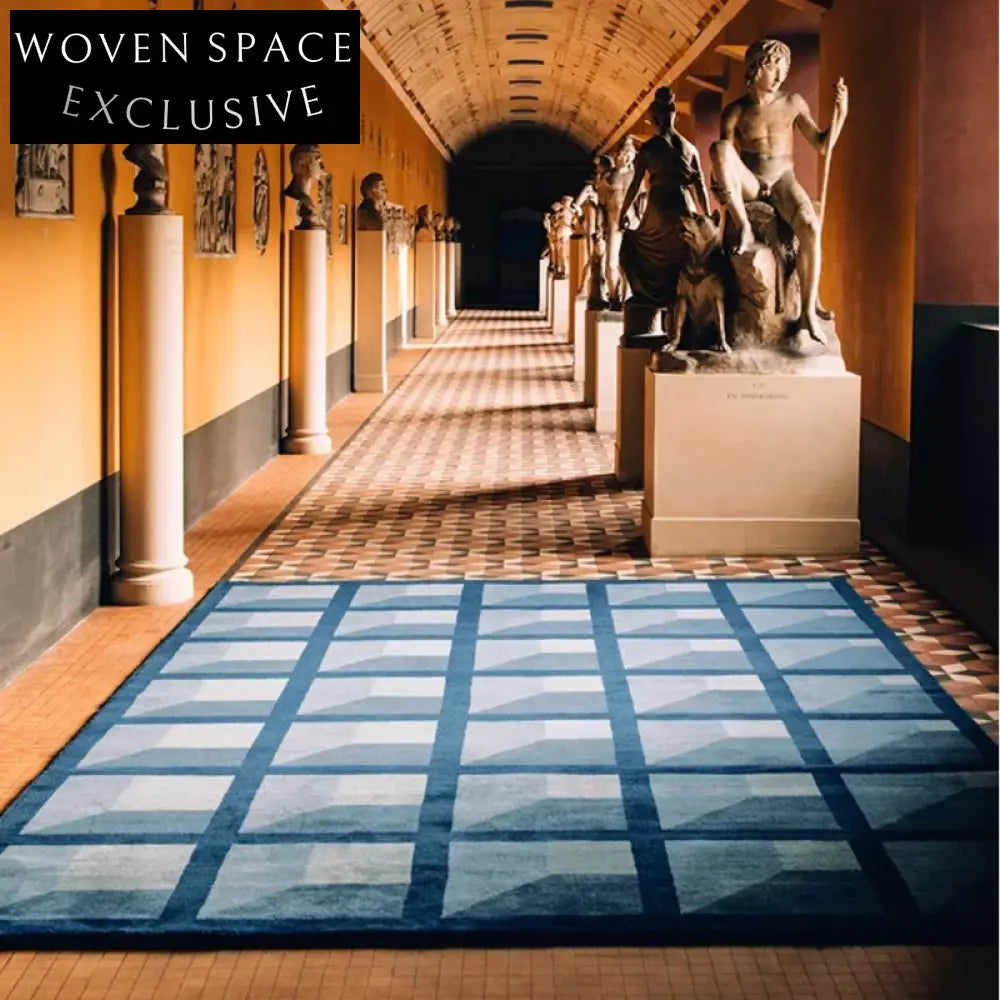 Cream Wood Wilton Geometric Polyester Area Rug for Living Room