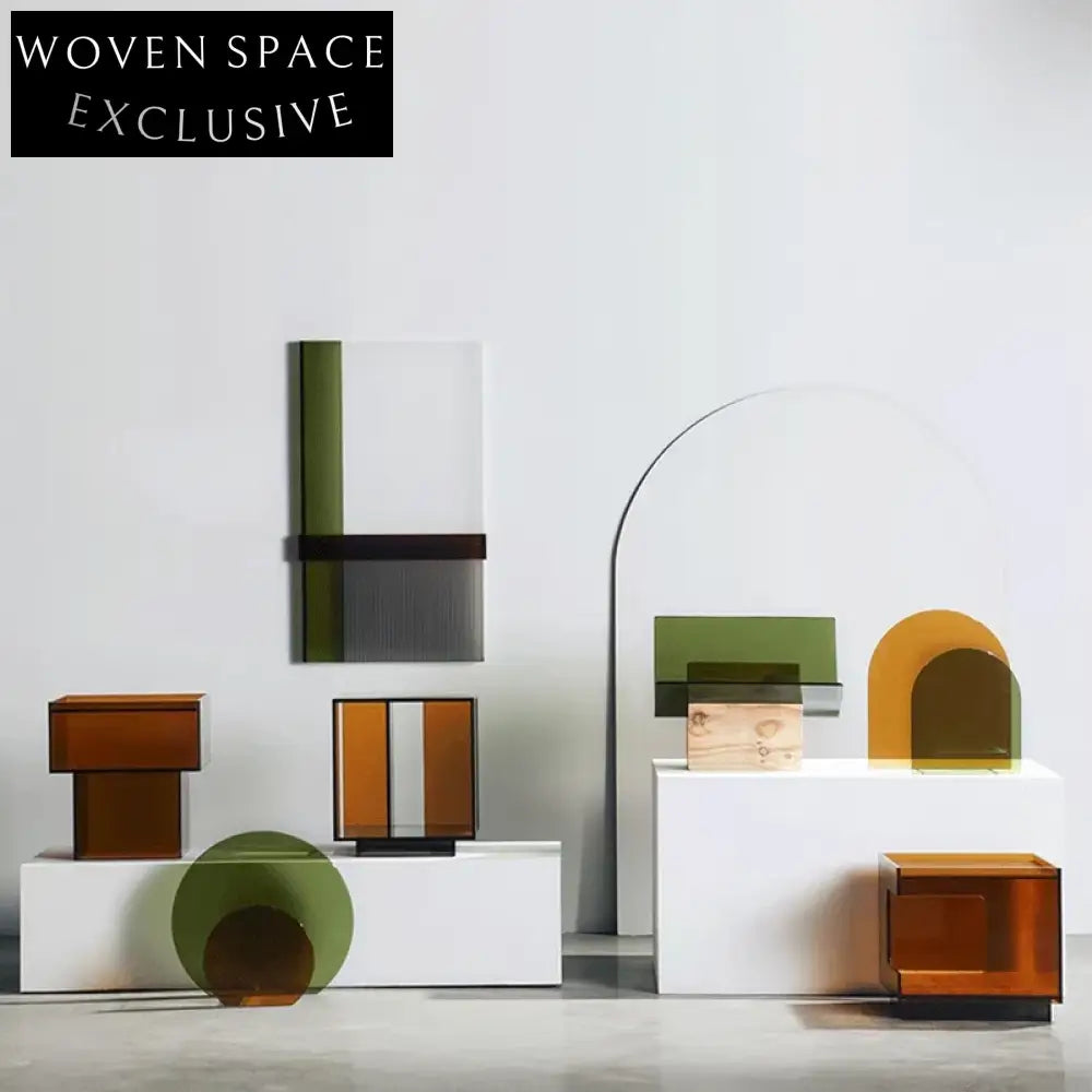 Creative Acrylic Nesting Coffee Table Set, Modern Clear Design with Storage