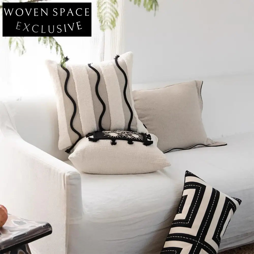 Creative Art Decor Cotton Linen Blend Sofa Back Bedroom Throw Pillow