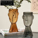 Creative Brown Smile Face Glass Decorative Vase for Modern Home Living Room