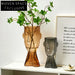 Creative Brown Smile Face Glass Decorative Vase for Modern Home Living Room