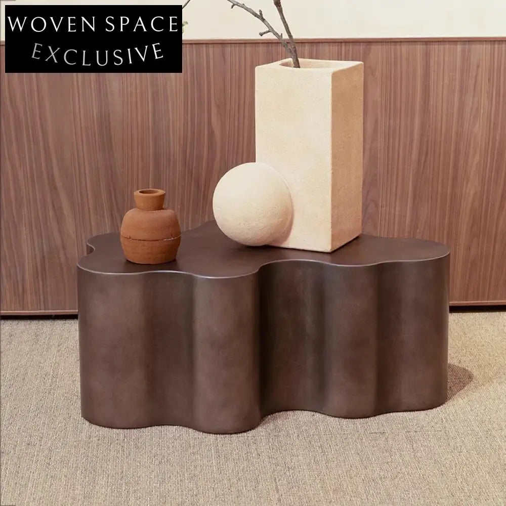 Creative Combination Metal Coffee Table, Modern Unique Shape End Table for Living Room