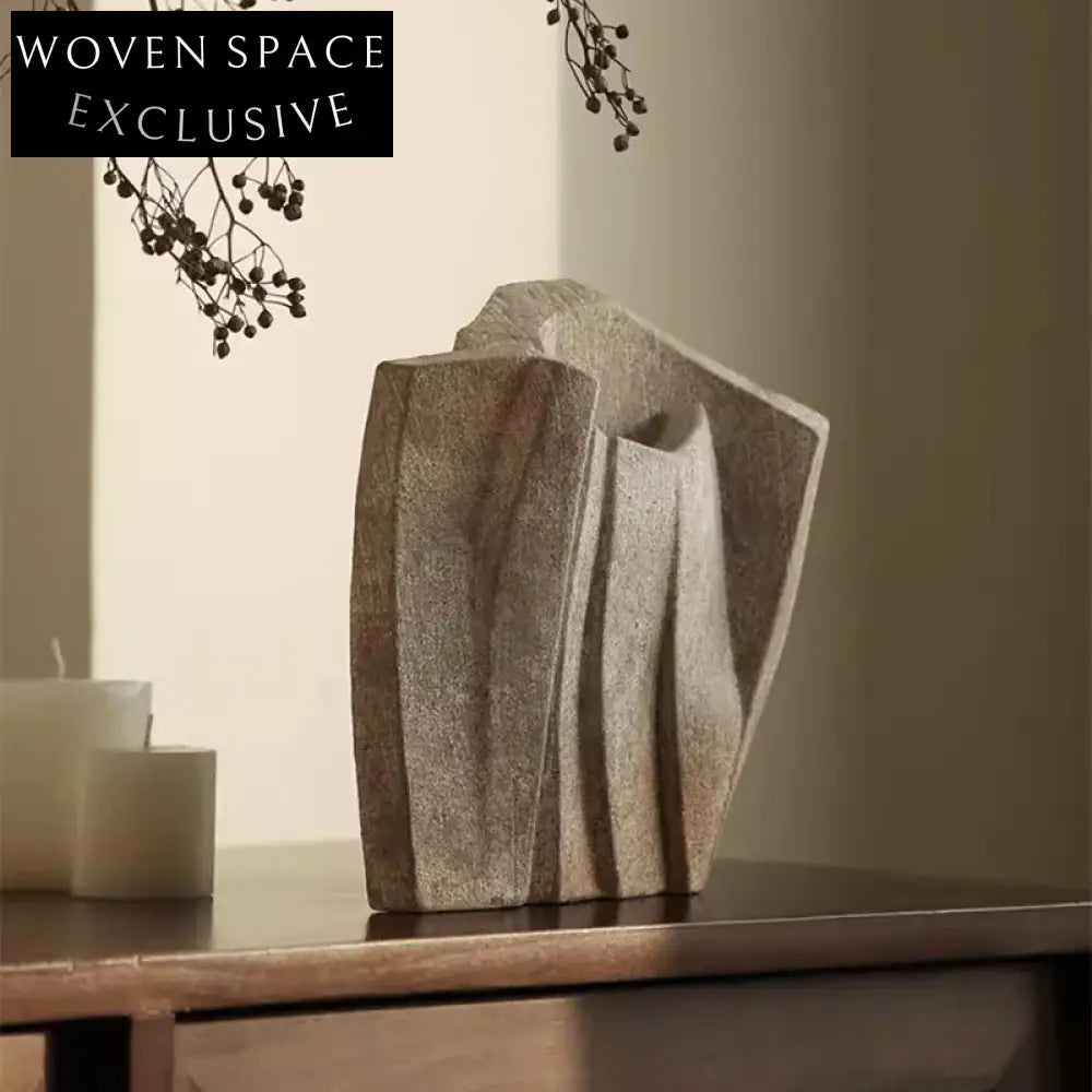Creative Irregular Resin Art Decor Vase for Living Room Tabletop Display Vase