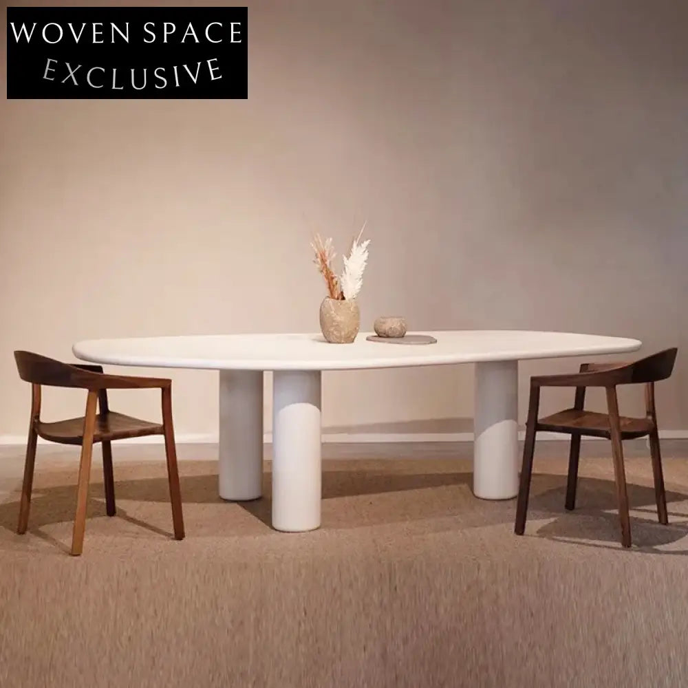 Irregular Round Table Creative Irregular Shape Modern Solid Wood Dining Table — Woven Space