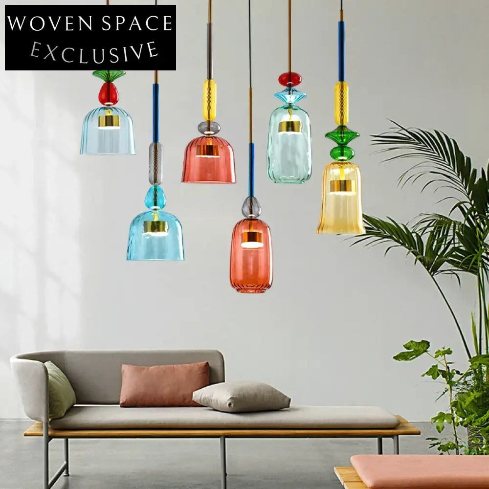 Creative Modern Colourful Acrylic LED Ceiling Glass Light for Home Decor