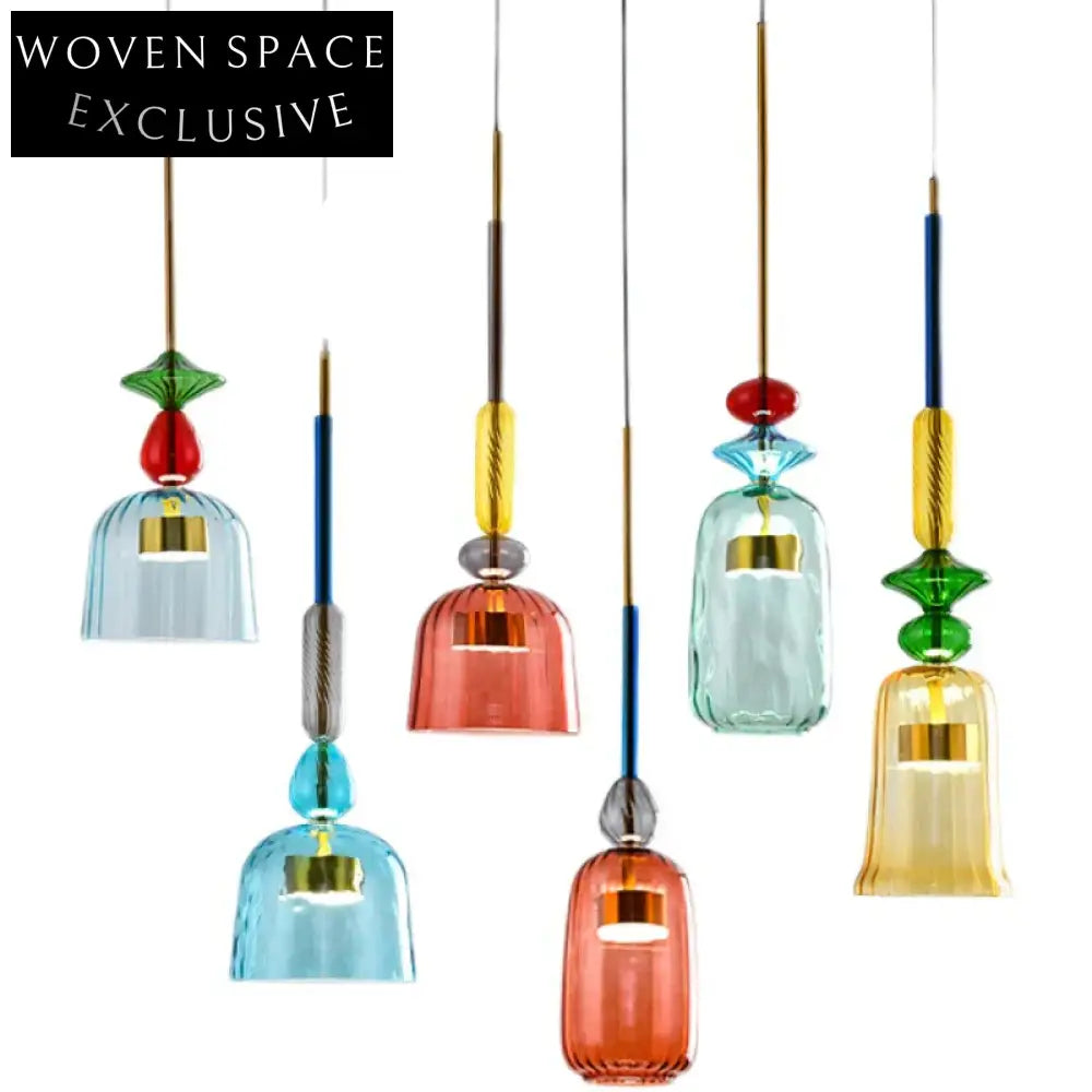Creative Modern Colourful Acrylic LED Ceiling Glass Light for Home Decor