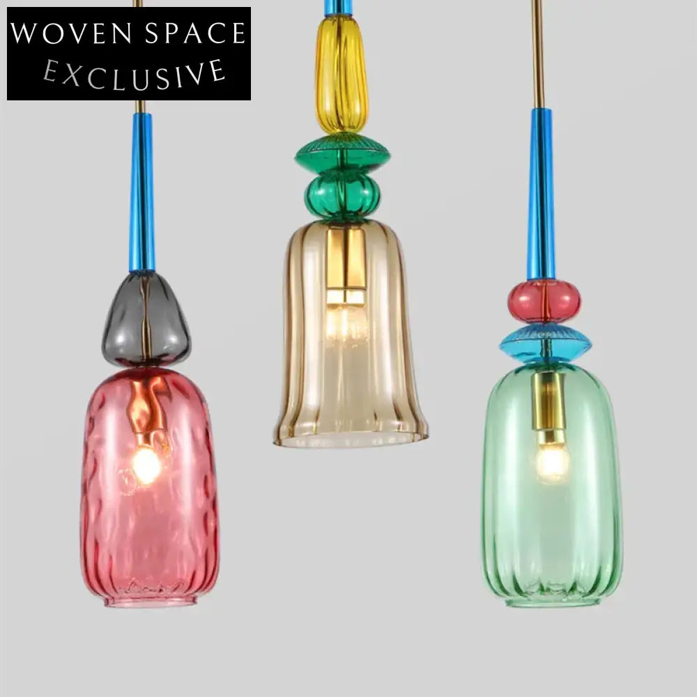 Creative Modern Colourful Acrylic LED Ceiling Glass Light for Home Decor