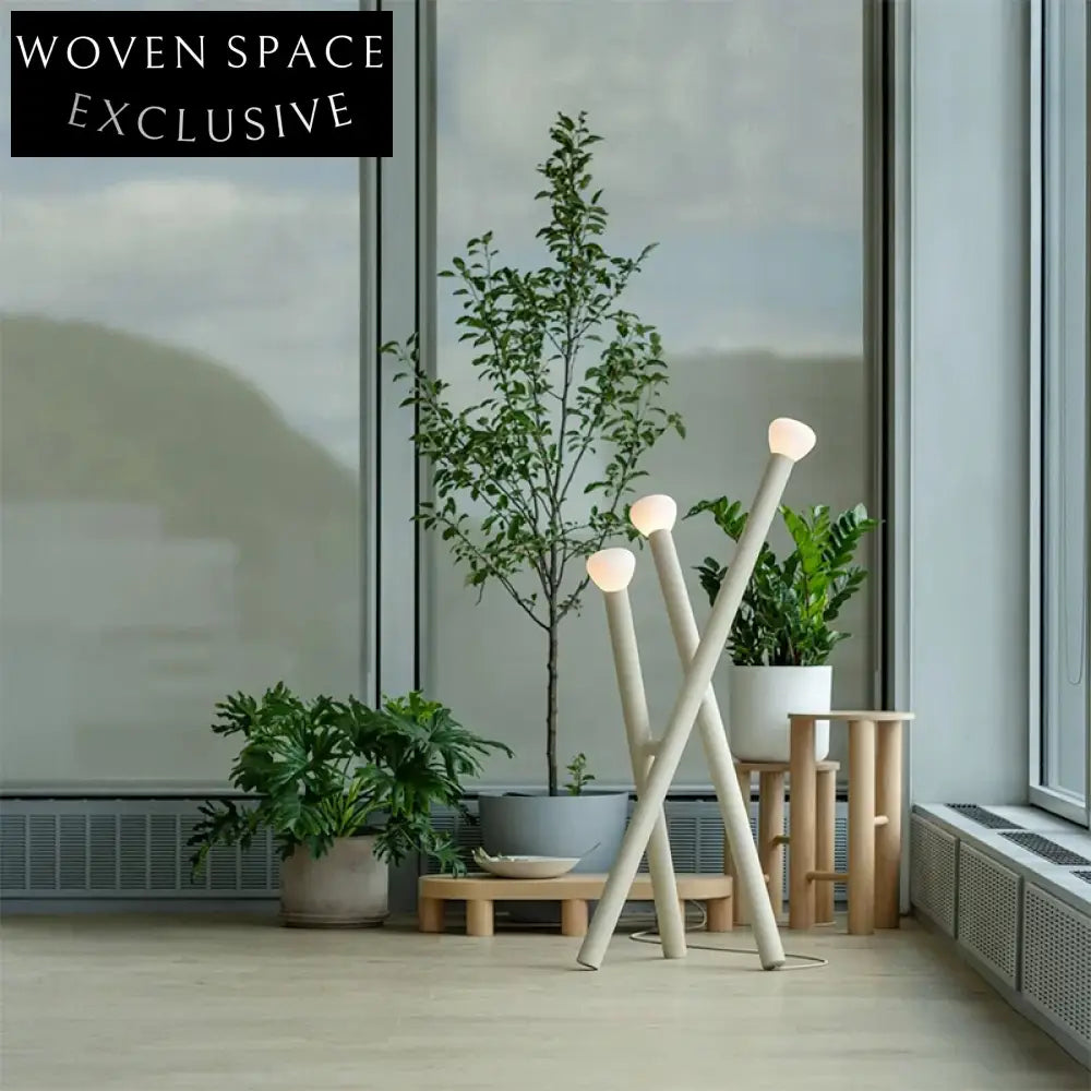 Creative Modern Floor & Table Lamp with Metal Frame & Glass Shade