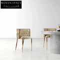 Creative Nordic Fabric Knitting Metal Frame Backrest Comfortable Dining Chair