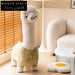 Creative Plush Alpaca Animal Stool for Children's Room or Living Area