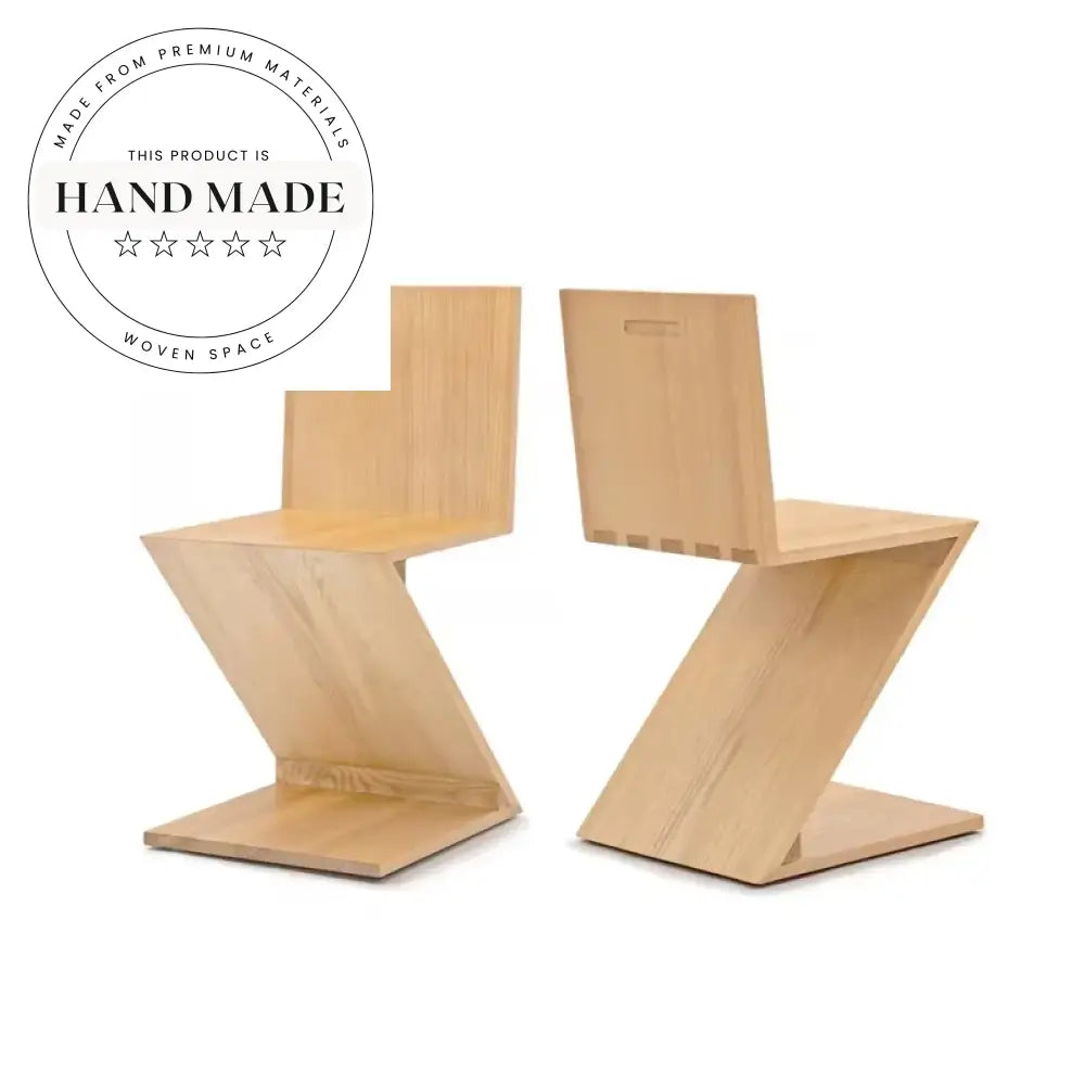 Creative Solid Wood Zig Zag Nordic Designer Modern Dining Chair