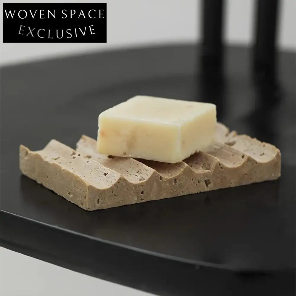 Creative Travertine Wave Storage Tray for Bathroom, Retro Marble Tabletop Decoration