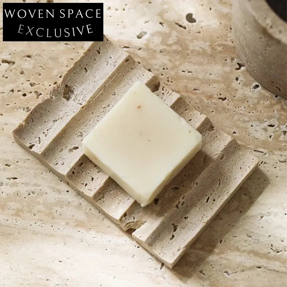 Creative Travertine Wave Storage Tray for Bathroom, Retro Marble Tabletop Decoration