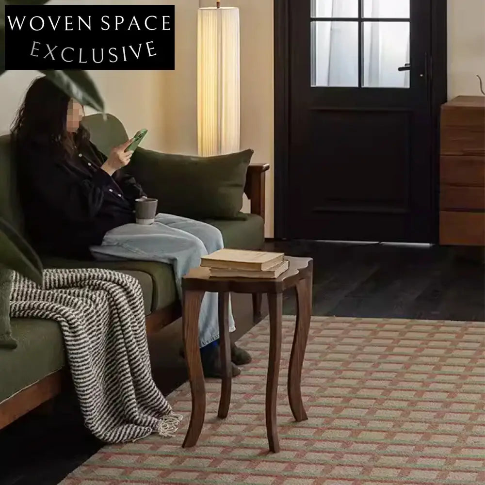 Creative Walnut Wood Modern Side Table for Living Room & Bedroom Decor