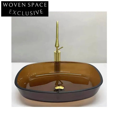 Crystal Clear Tempered Glass Oval Countertop Bathroom Art Vessel Sink