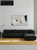 curved fabric sofa lambskin
