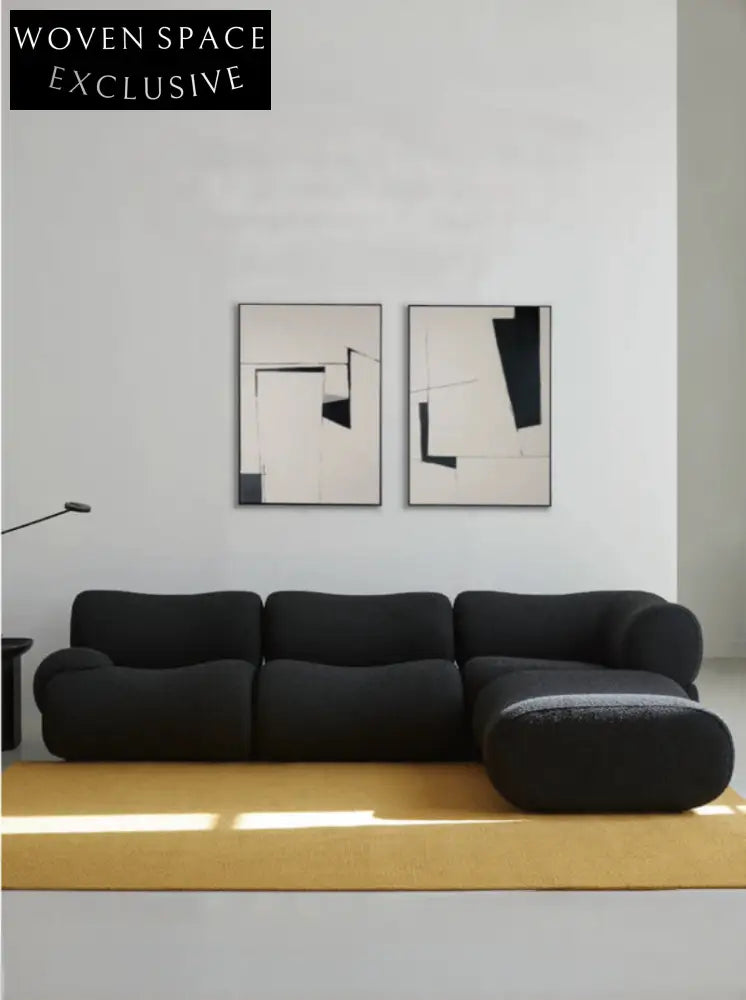 curved fabric sofa lambskin