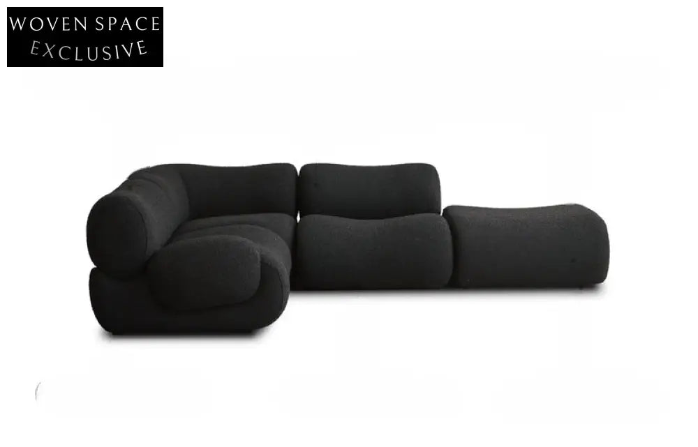 curved fabric sofa lambskin