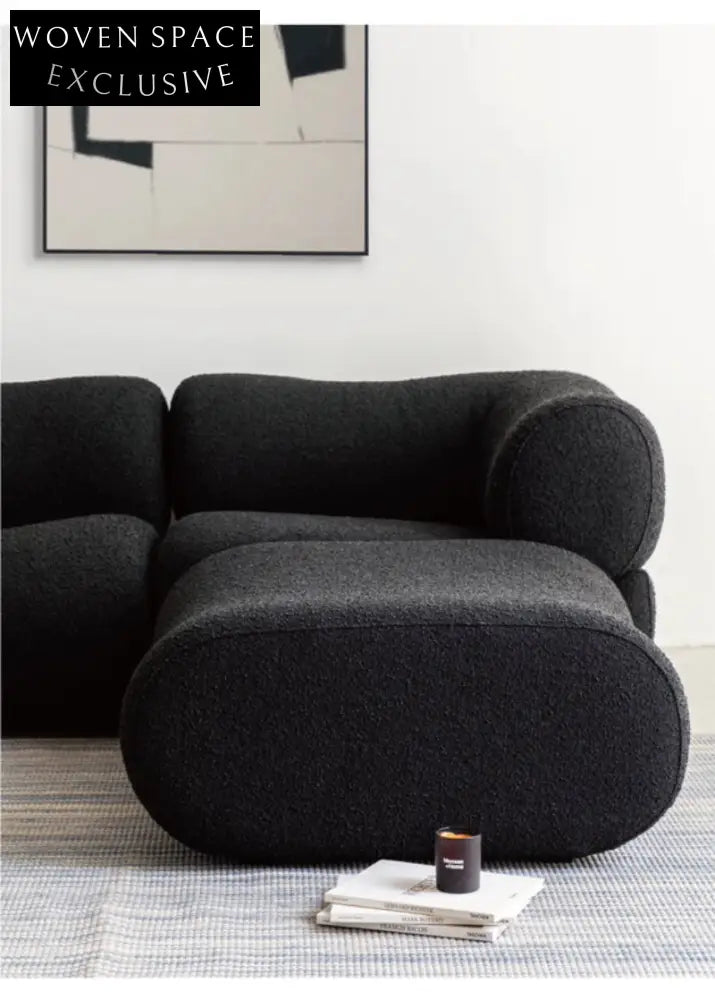 curved fabric sofa lambskin