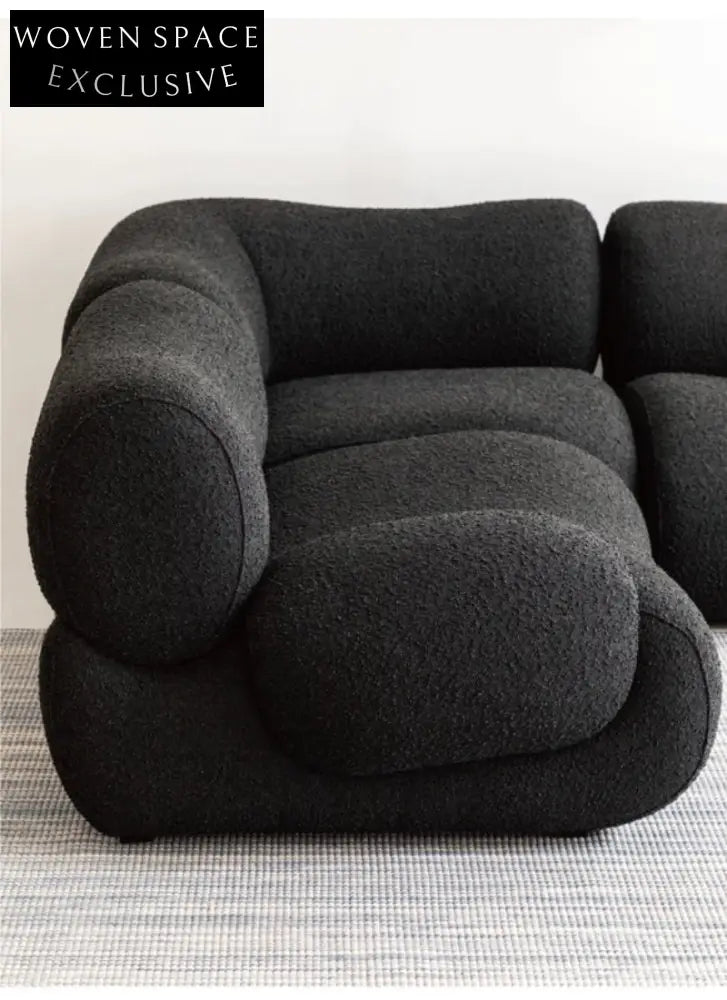 curved fabric sofa lambskin