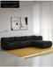 curved fabric sofa lambskin