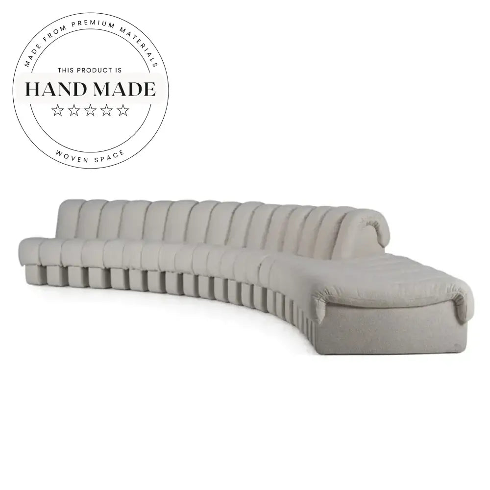 Curved Modular Italian Designer Genuine Leather Sectional Sofa