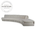 Curved Modular Italian Designer Genuine Leather Sectional Sofa