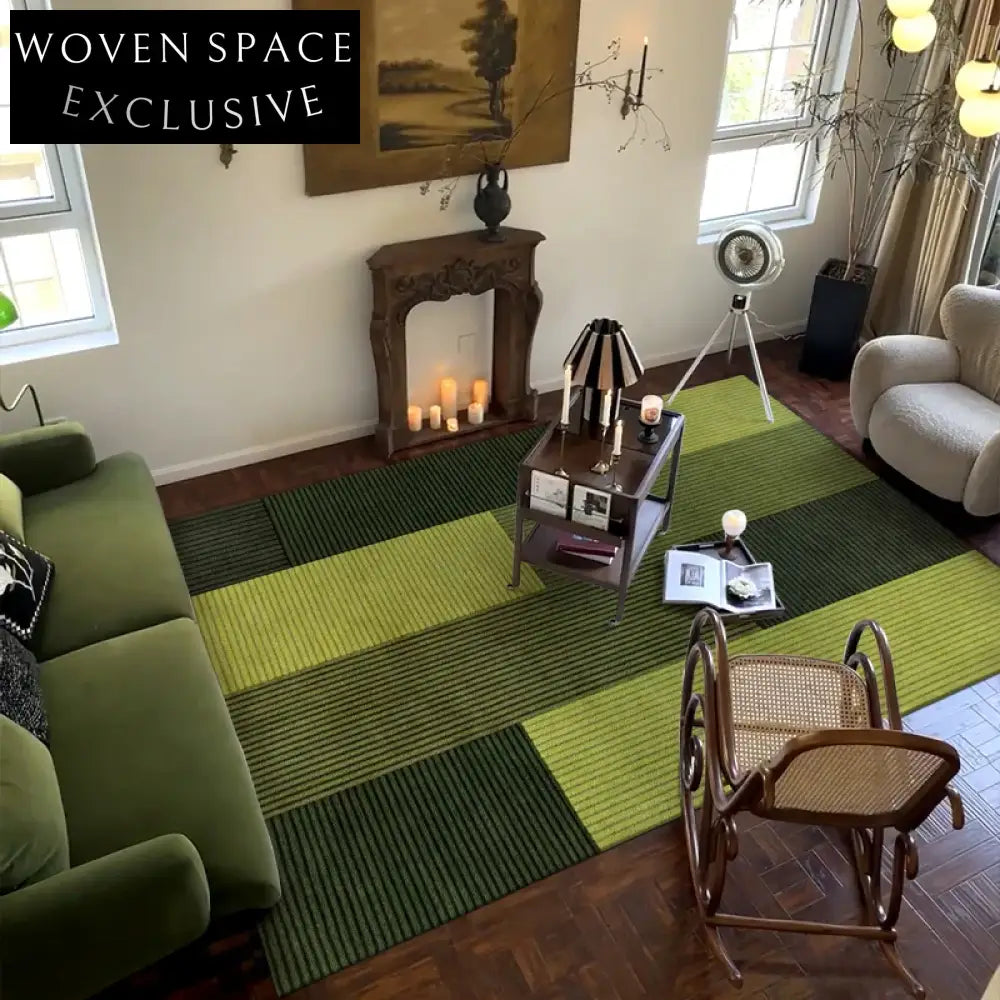 Custom American Retro Wool Carpet - Modern Geometric Marble Brown Design Rug