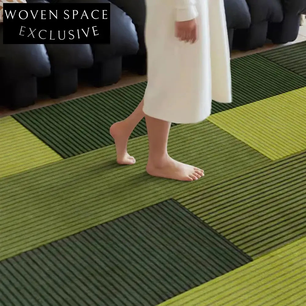 Custom American Retro Wool Carpet - Modern Geometric Marble Brown Design Rug