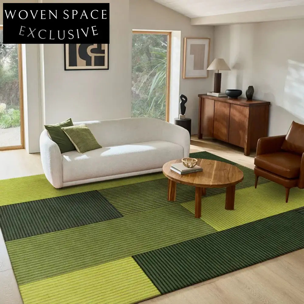 Custom American Retro Wool Carpet - Modern Geometric Marble Brown Design Rug