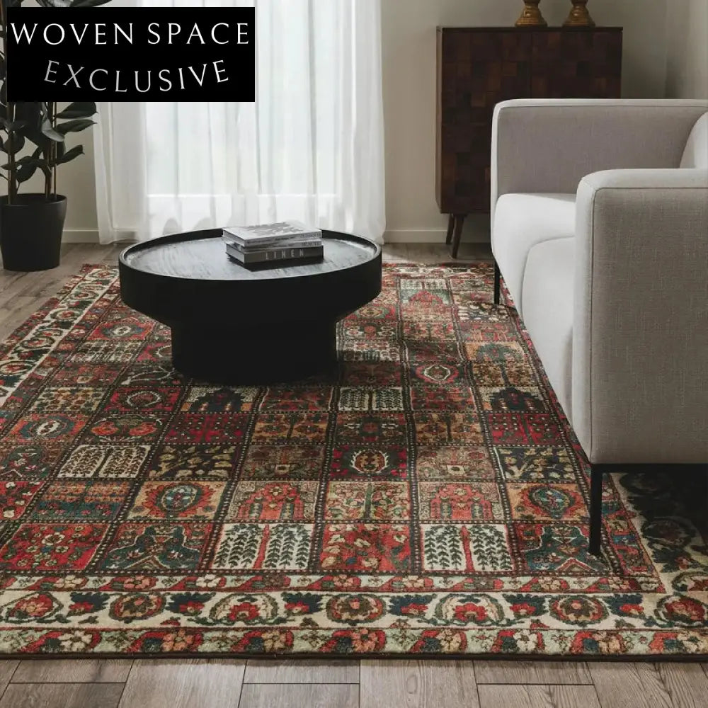 Custom Bohemian Anti-Slip Washable Persian Ethnic Area Rug for Home Decor