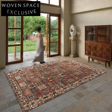 Custom Bohemian Anti-Slip Washable Persian Ethnic Area Rug for Home Decor