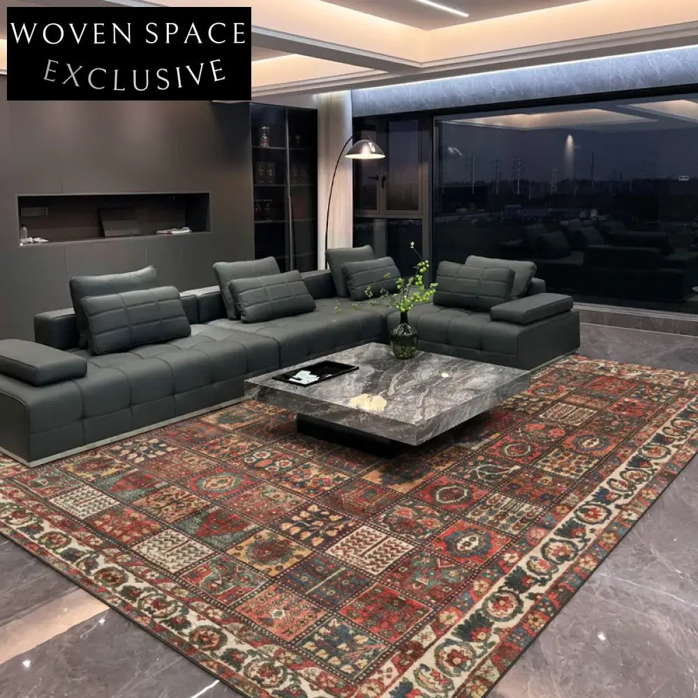 Custom Bohemian Anti-Slip Washable Persian Ethnic Area Rug for Home Decor