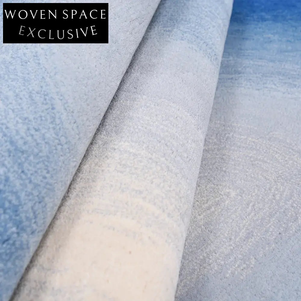 Custom Irregular Shaped Woolen Area Rug for Modern Wabi-Sabi Living Rooms